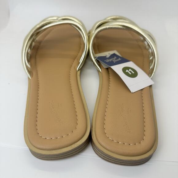 Universal Thread Womens Rian Slide Sandals Gold Summer Beach Comfort Sze 11 - Picture 12 of 16